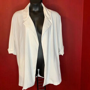 Forever 21 Contemporary White Open Blazer Size L